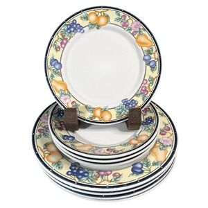 Oneida Orchard Select Plate Set Of 8: (4) 10.5" Dinner & (4) 7.5" Salad Plates